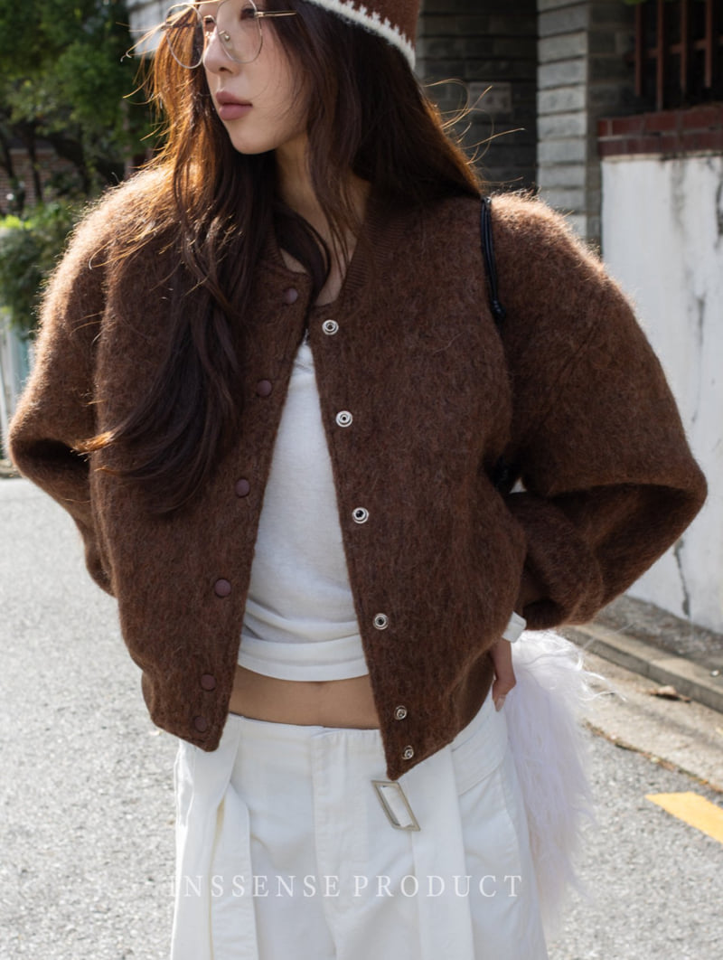 Inssense - Korean Women Fashion - #womensfashion - Premium Alpaca Wool Blend Bomber Jacket - 5