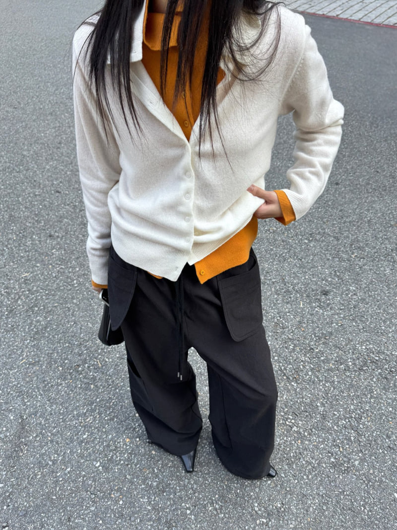 Inssense - Korean Women Fashion - #womensfashion - Peach Washed Multi Pocket Cargo Wide Pants - 2