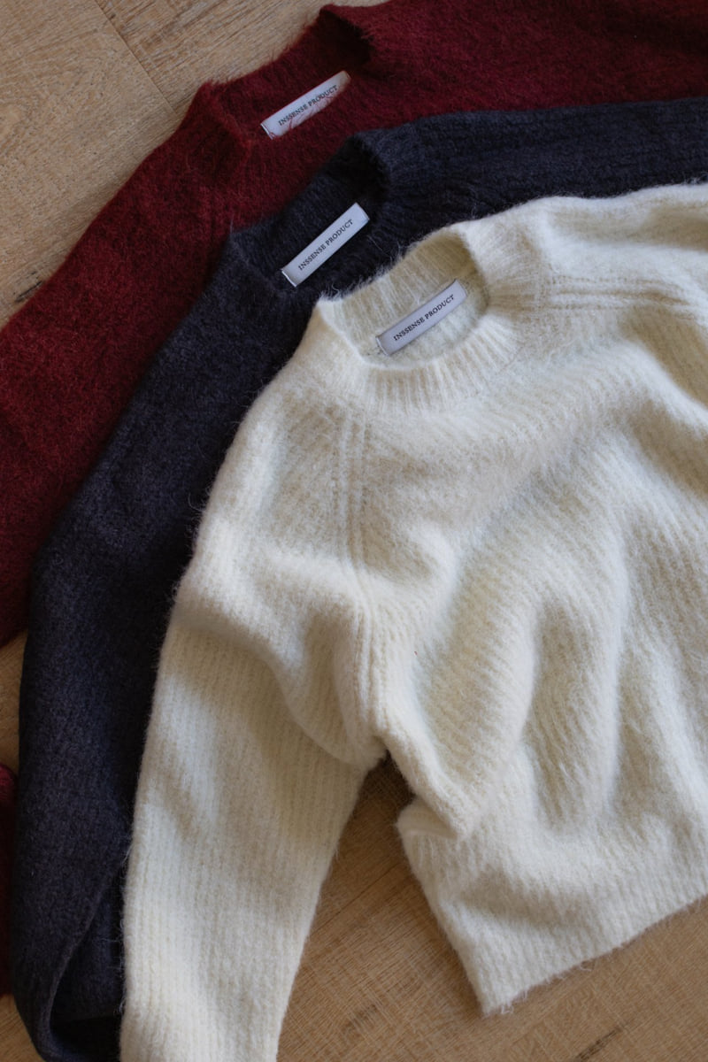 Inssense - Korean Women Fashion - #womensfashion - Oversized Alpaca Blend Crewneck Knit - 11