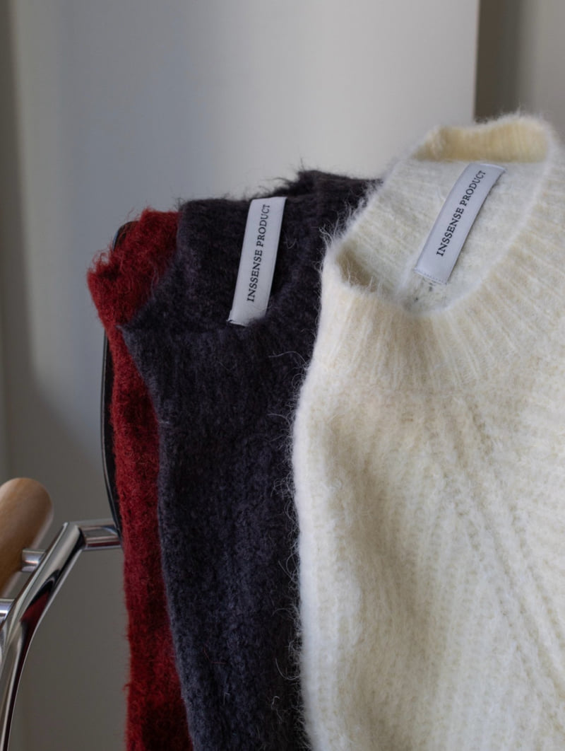 Inssense - Korean Women Fashion - #womensfashion - Oversized Alpaca Blend Crewneck Knit - 9