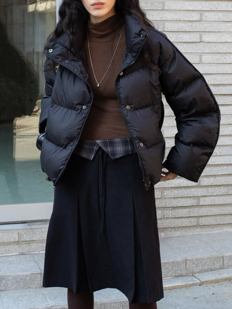 Inssense - Korean Women Fashion - #momslook - High Neck Tie Detail Warmer Tee - 4