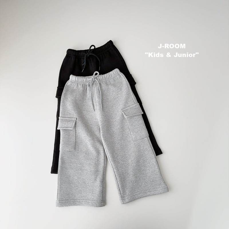 J-Room - Korean Children Fashion - #childofig - Fleece Cargo Wide Pants - 2
