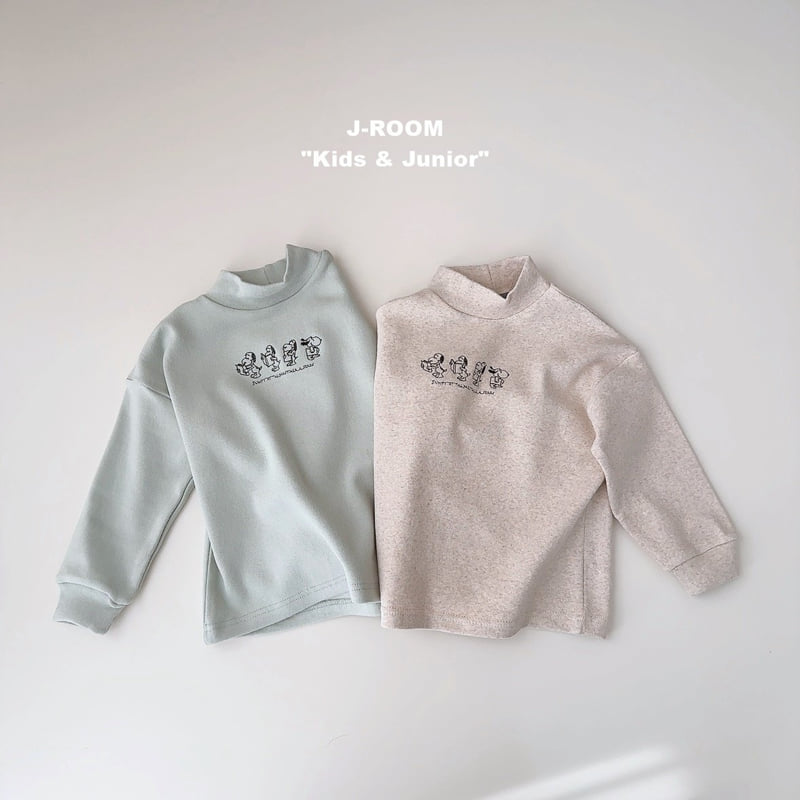 J-Room - Korean Children Fashion - #fashionkids - Puppy Embroidery Half Turtleneck