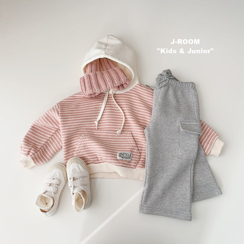 J-Room - Korean Children Fashion - #kidsshorts - Stripe Hood Sweatshirt - 10