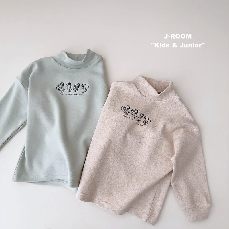 J-Room - Korean Children Fashion - #kidsstore - Puppy Embroidery Half Turtleneck - 3