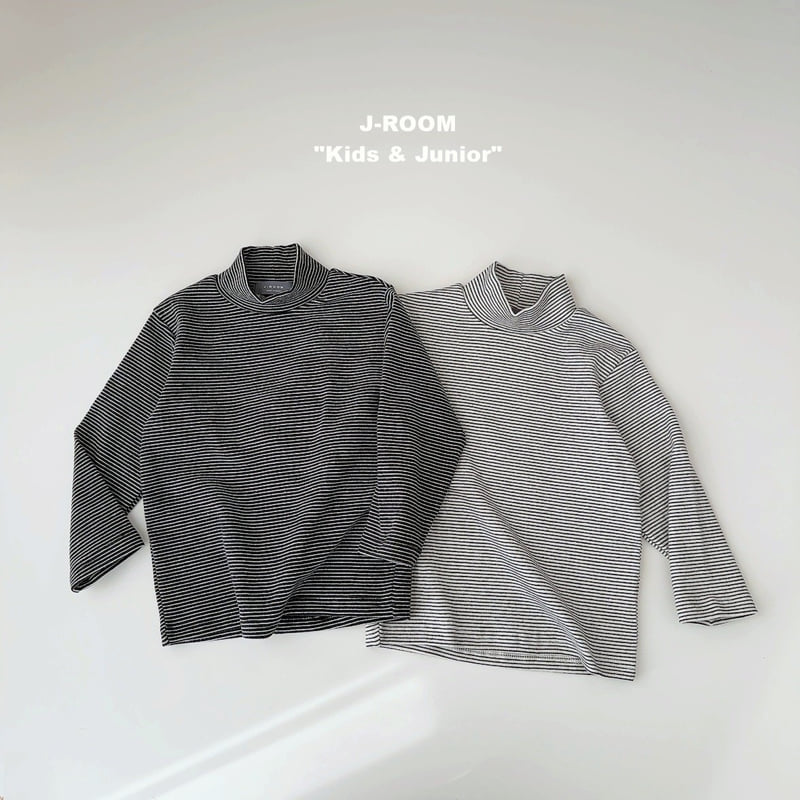 J-Room - Korean Children Fashion - #kidsstore - Basic Stripe Turtleneck Tee
