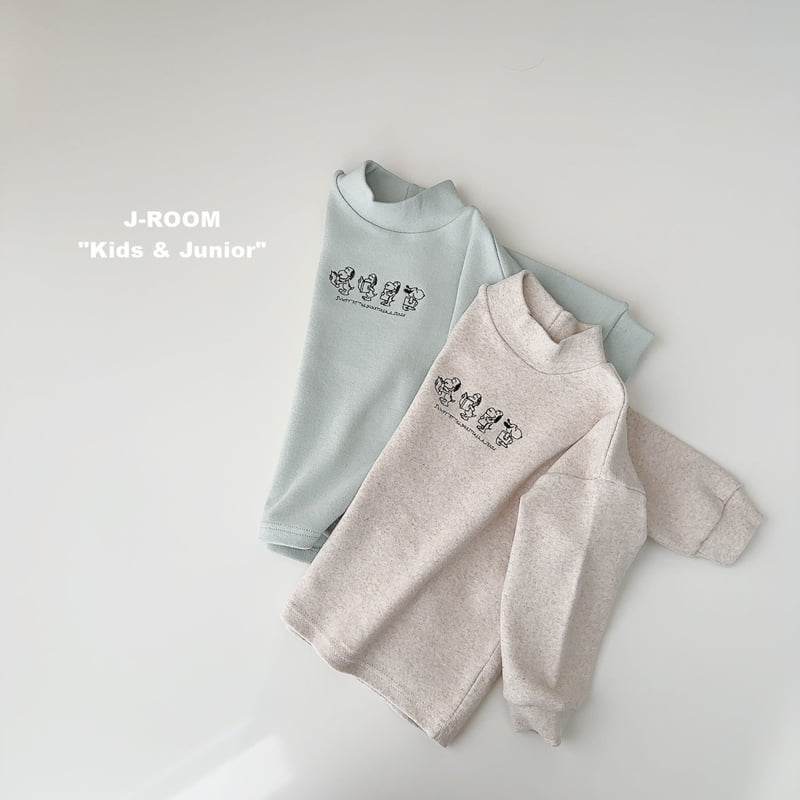 J-Room - Korean Children Fashion - #kidsstore - Puppy Embroidery Half Turtleneck - 4