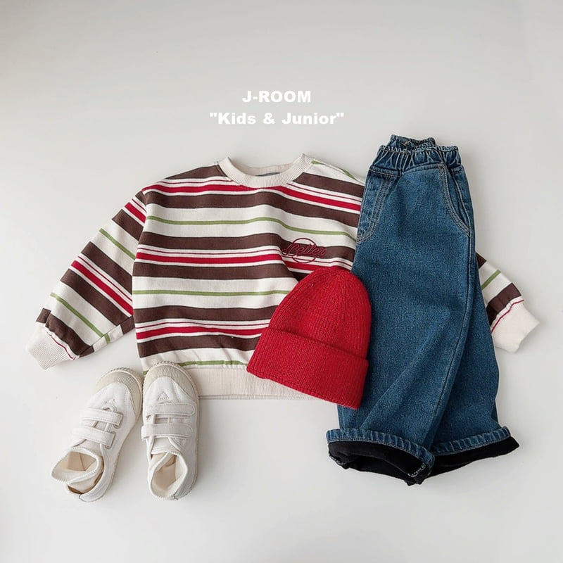 J-Room - Korean Children Fashion - #kidzfashiontrend - Barrel Stripe Sweatshirt - 8