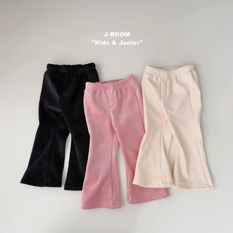 J-Room - Korean Children Fashion - #kidzfashiontrend - Fine Rib Velour Bootcut Pants