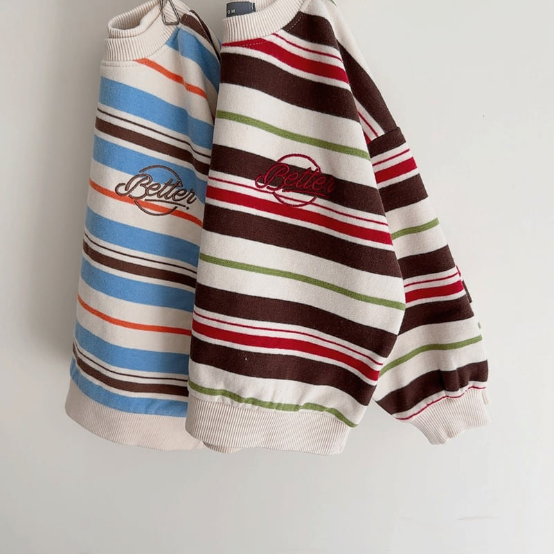 J-Room - Korean Children Fashion - #minifashionista - Barrel Stripe Sweatshirt - 3