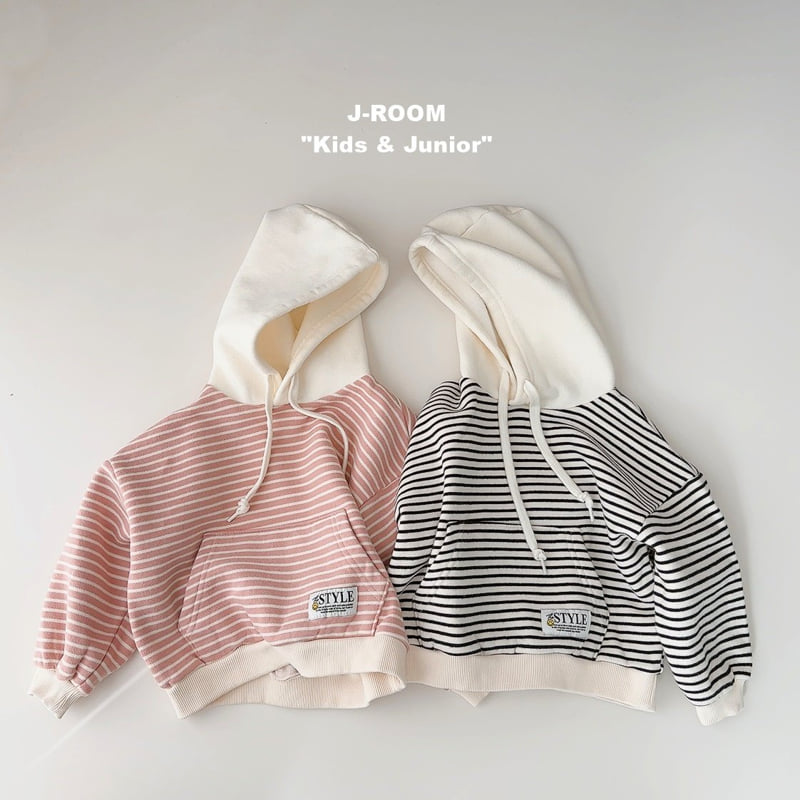 J-Room - Korean Children Fashion - #minifashionista - Stripe Hood Sweatshirt