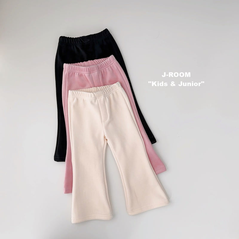 J-Room - Korean Children Fashion - #prettylittlegirls - Fine Rib Velour Bootcut Pants - 6