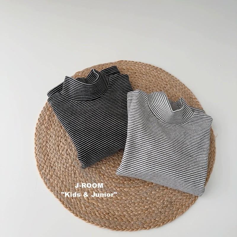 J-Room - Korean Children Fashion - #stylishchildhood - Basic Stripe Turtleneck Tee - 10