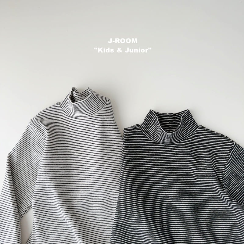 J-Room - Korean Children Fashion - #prettylittlegirls - Basic Stripe Turtleneck - 4