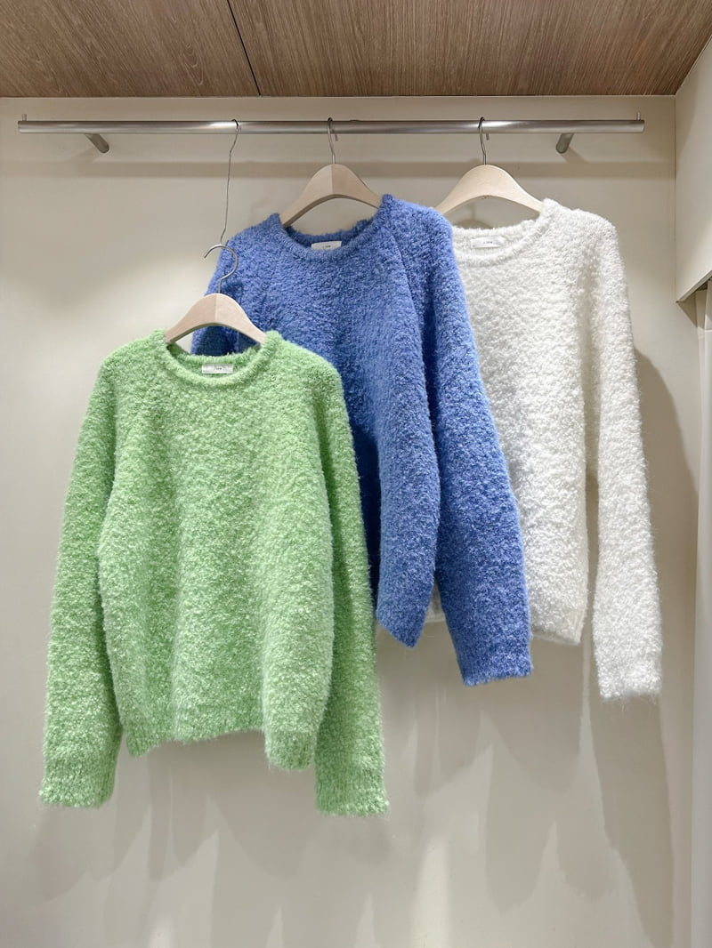 J dew - Korean Women Fashion - #momslook - Pom Pom Bouclé Knit