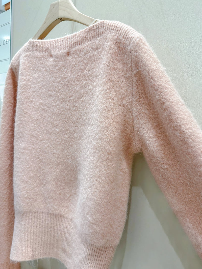 J dew - Korean Women Fashion - #momslook - Angora Boat Neck Strap Knit - 9