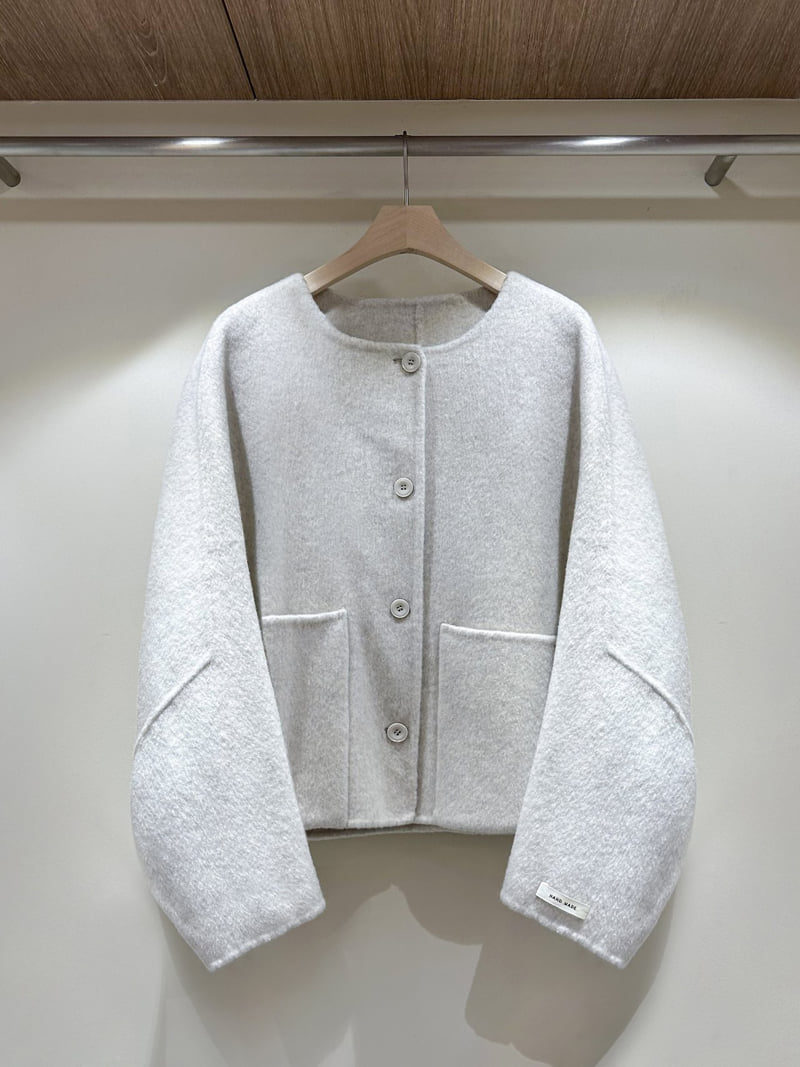 J dew - Korean Women Fashion - #momslook - Round Neck Avant Handmade Coat - 2