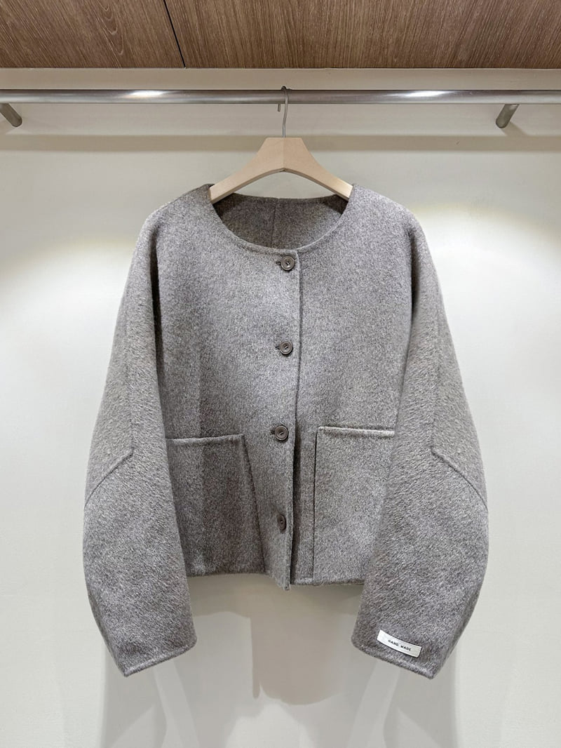 J dew - Korean Women Fashion - #momslook - Round Neck Avant Handmade Coat - 3