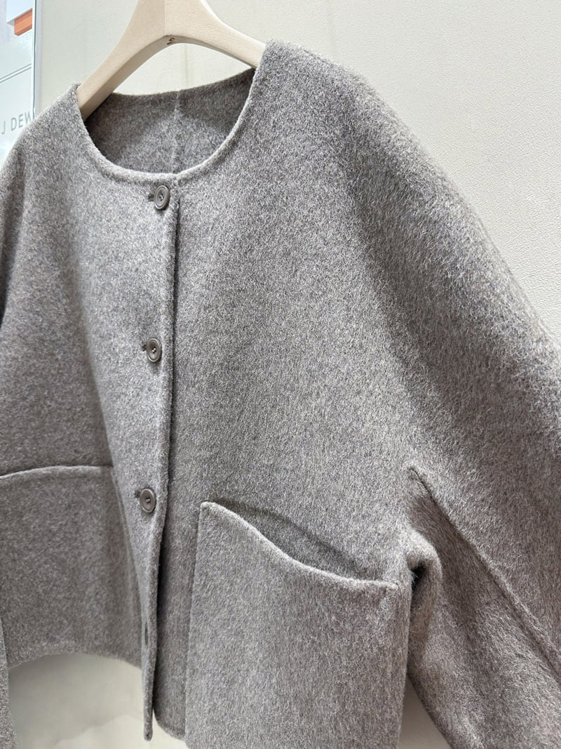 J dew - Korean Women Fashion - #restrostyle - Round Neck Avant Handmade Coat - 8