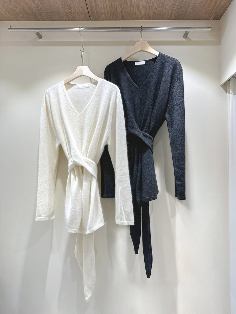 J dew - Korean Women Fashion - #romanticstyle - Raccoon Angora Cross Slit Long Knit - 12