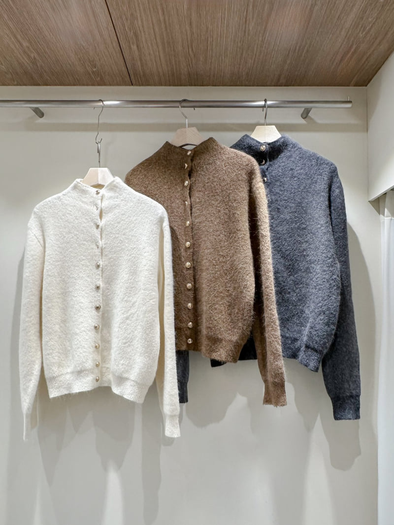J dew - Korean Women Fashion - #womensfashion - Angora High Neck Cardigan
