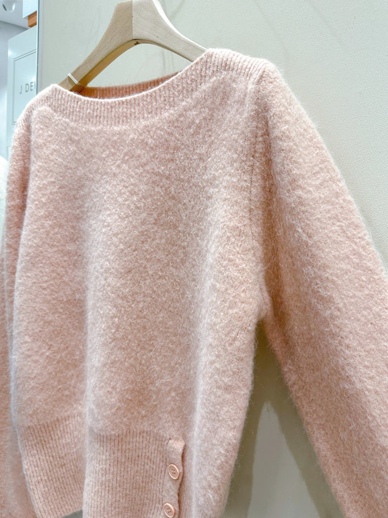 J dew - Korean Women Fashion - #womensfashion - Angora Boat Neck Strap Knit - 8