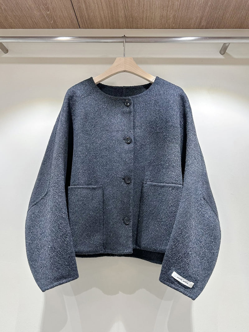 J dew - Korean Women Fashion - #momslook - Round Neck Avant Handmade Coat - 4