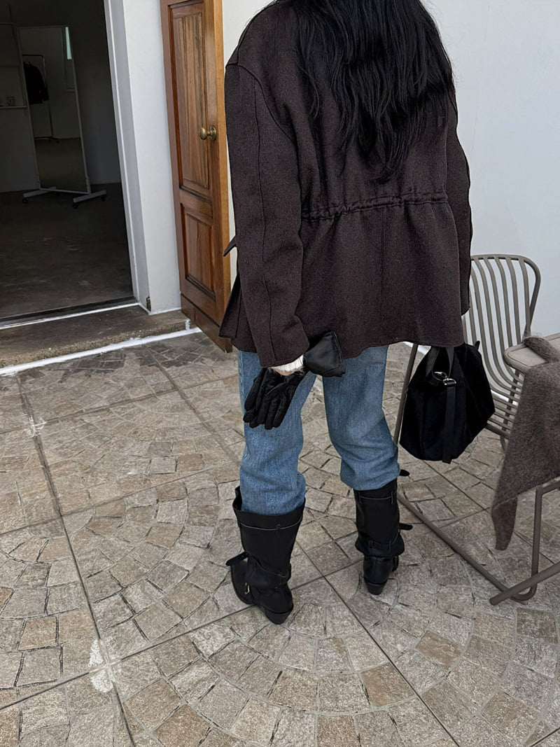 Jade Market - Korean Women Fashion - #momslook - Cutting Wool Field Jacket - 5