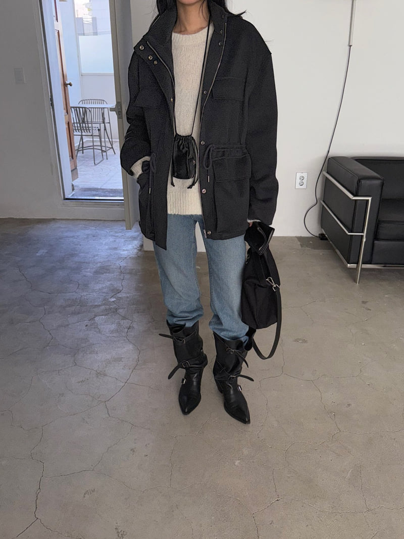 Jade Market - Korean Women Fashion - #momslook - Cutting Wool Field Jacket - 9