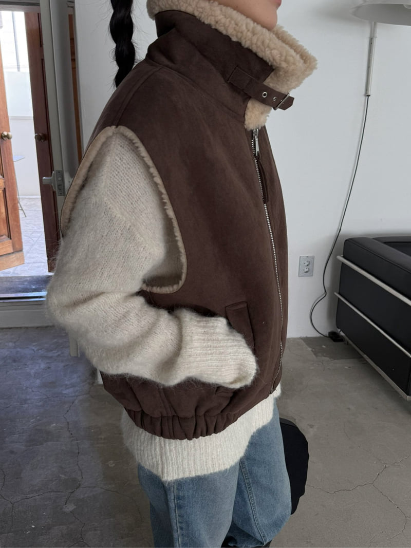 Jade Market - Korean Women Fashion - #momslook - Belted Shearling Vest - 2