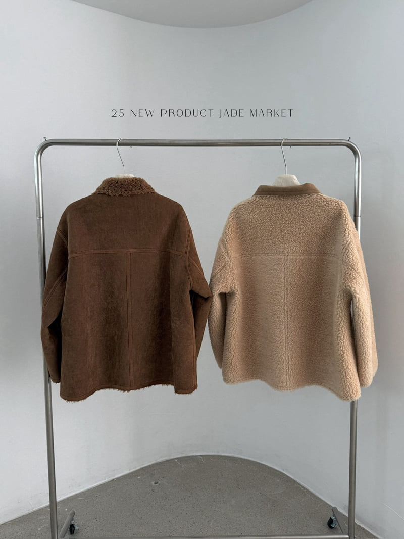 Jade Market - Korean Women Fashion - #momslook - Collar Reversible Shearling Coat - 2