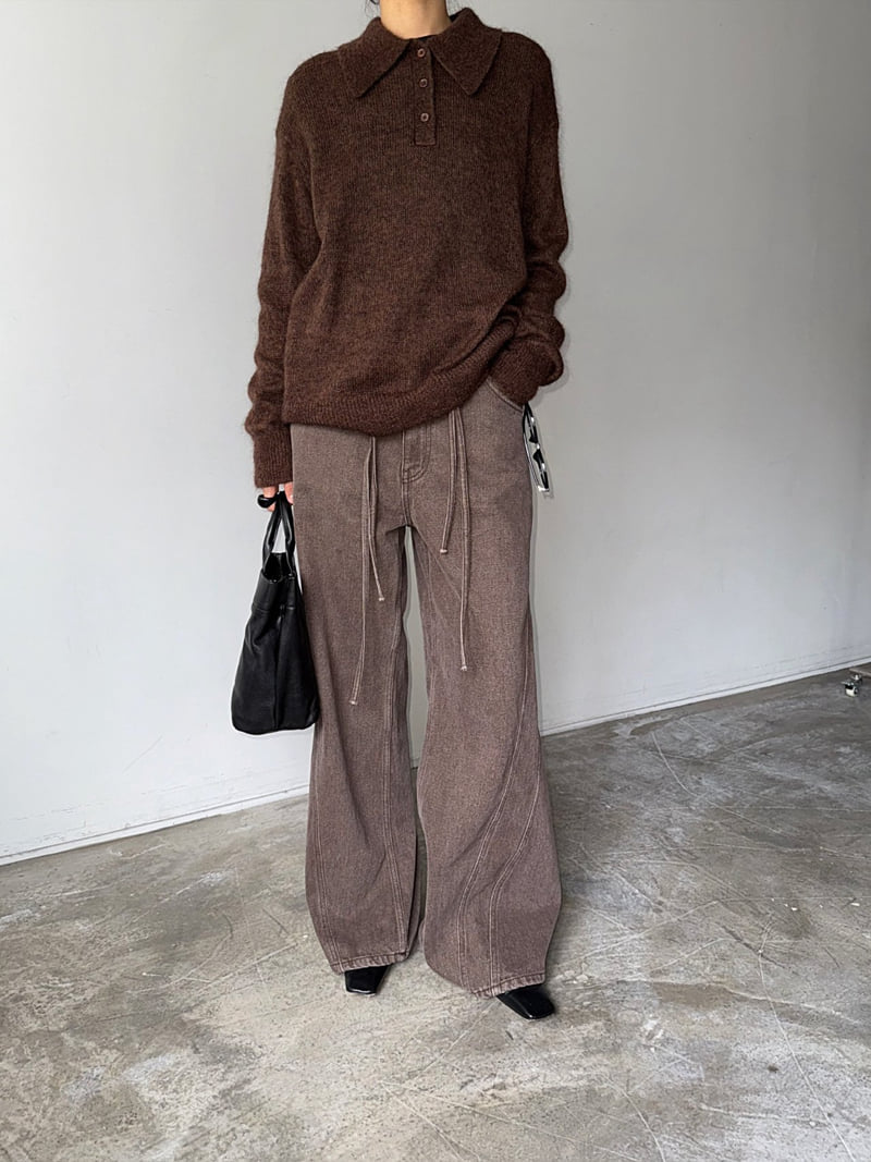 Jade Market - Korean Women Fashion - #momslook - Peach Brushed Hearts Panel Pants - 2