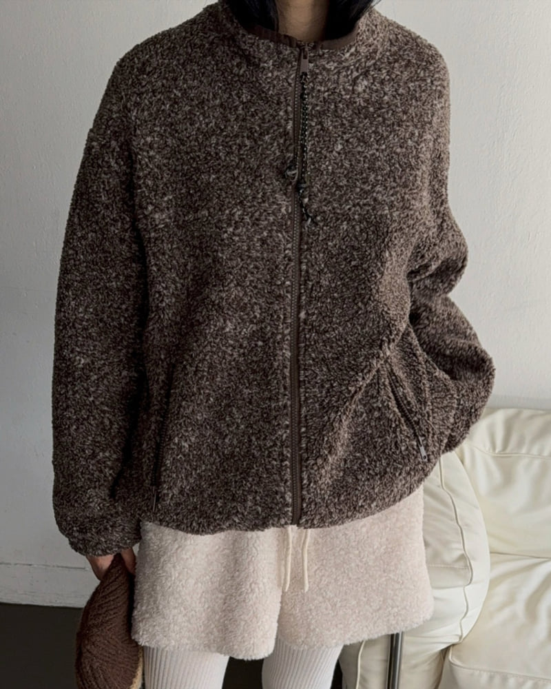 Jade Market - Korean Women Fashion - #momslook - Cozy Boucle Fleece Jacket - 10
