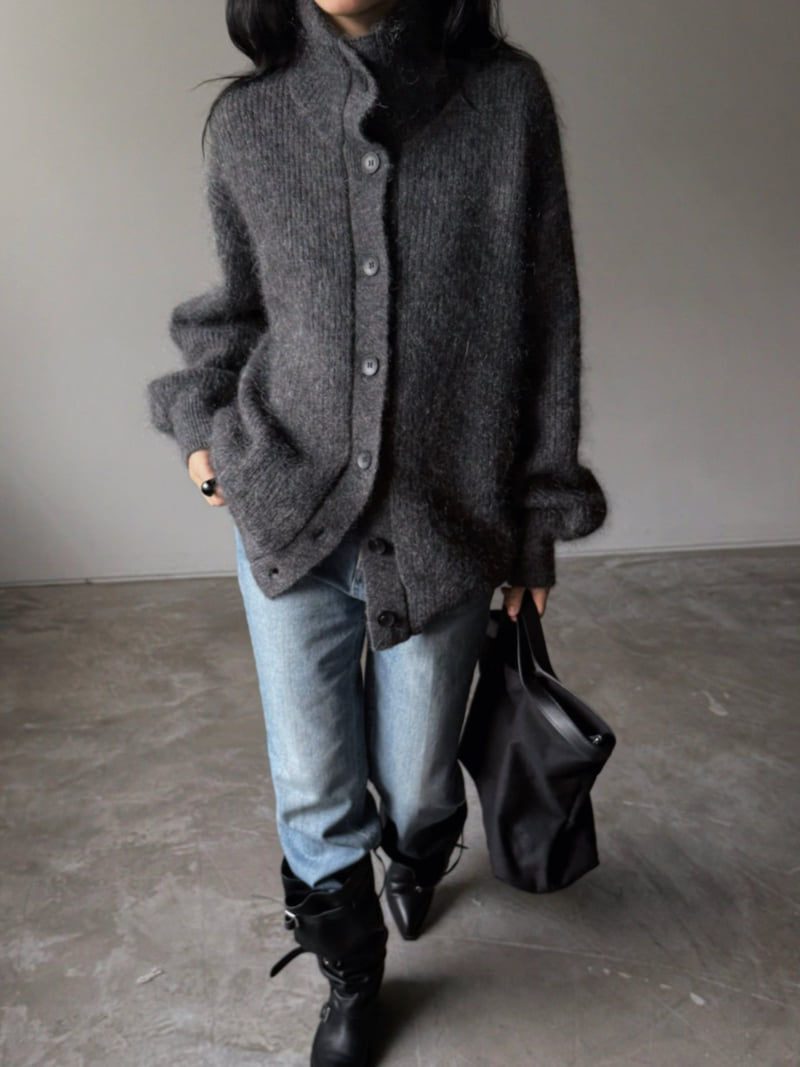 Jade Market - Korean Women Fashion - #momslook - Long Turtleneck Cardigan - 7