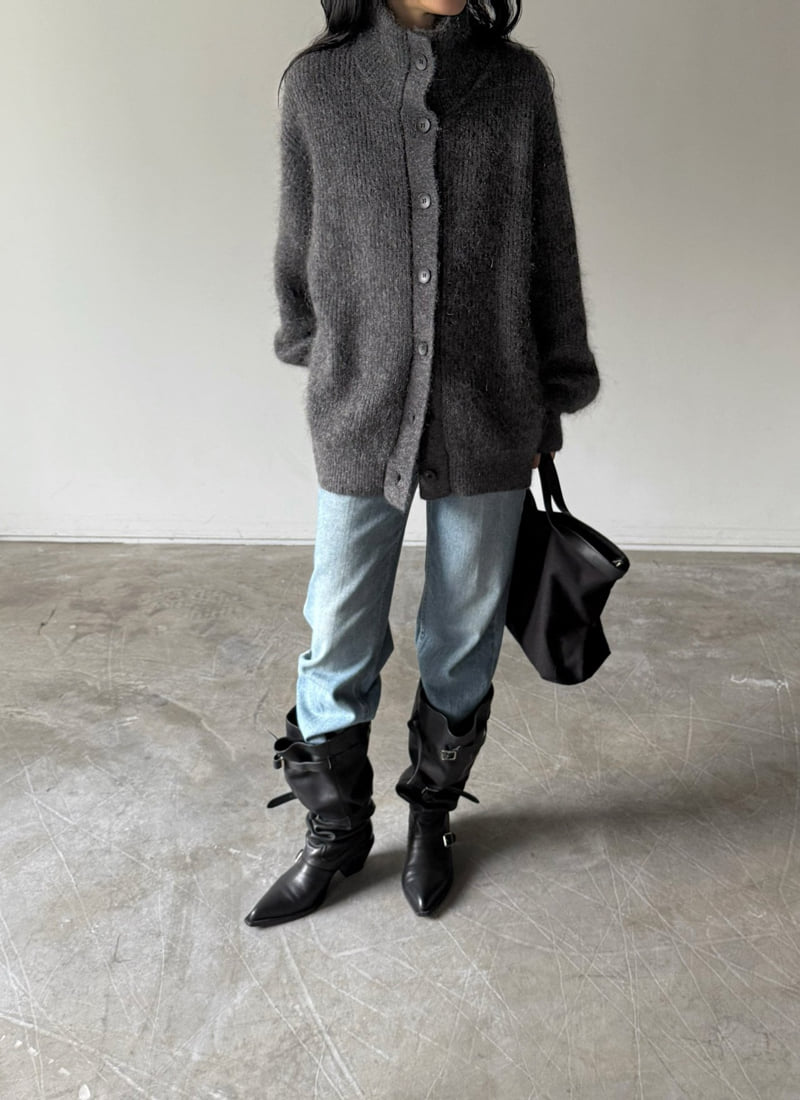 Jade Market - Korean Women Fashion - #thatsdarling - Long Turtleneck Cardigan - 4