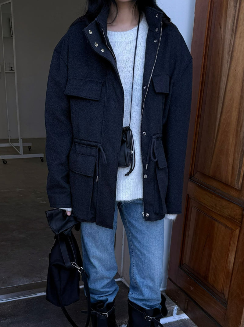 Jade Market - Korean Women Fashion - #womensfashion - Cutting Wool Field Jacket - 12