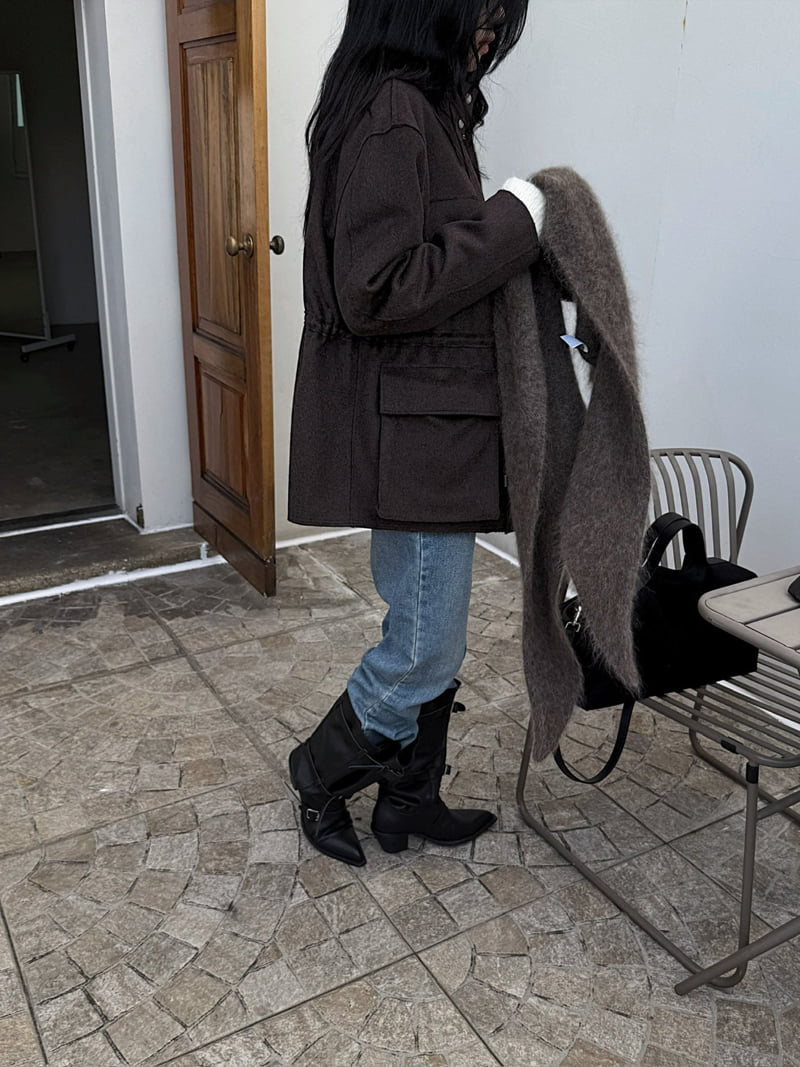 Jade Market - Korean Women Fashion - #womensfashion - Cutting Wool Field Jacket - 6