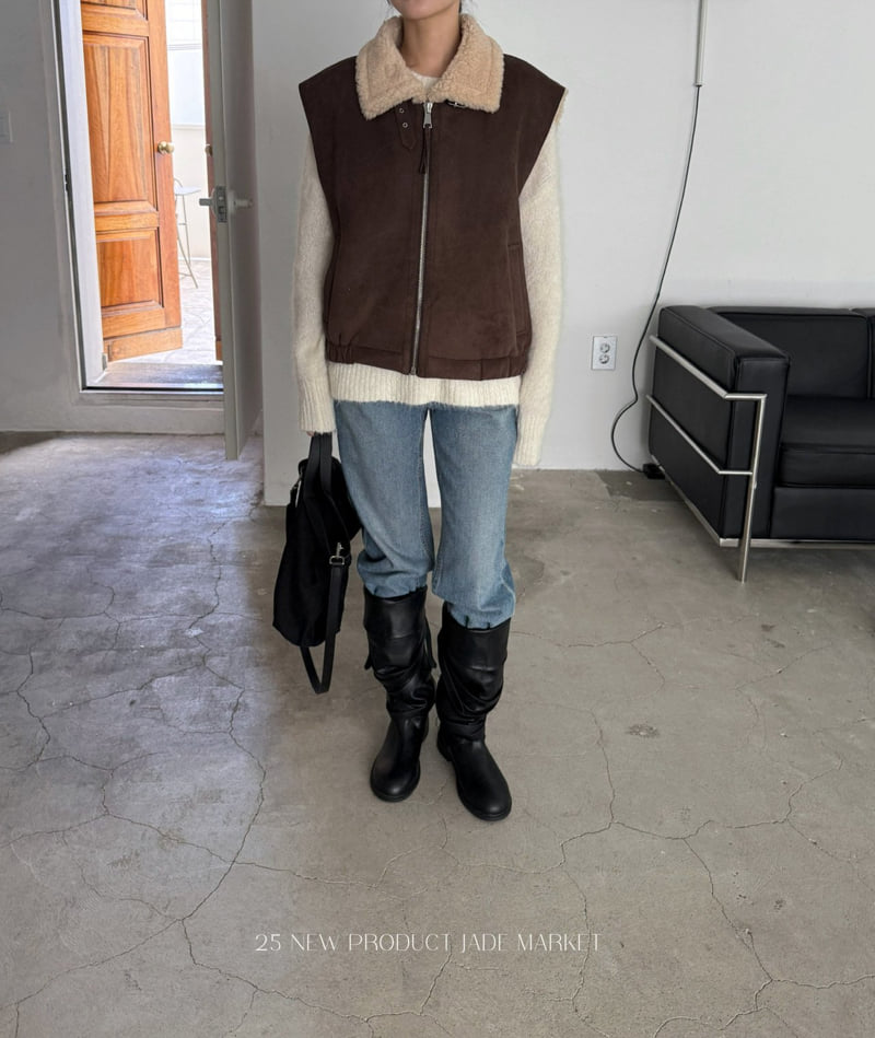 Jade Market - Korean Women Fashion - #womensfashion - Belted Shearling Vest
