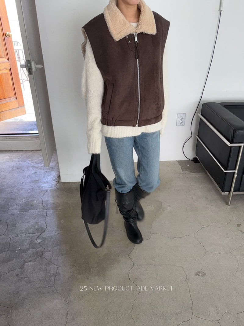 Jade Market - Korean Women Fashion - #womensfashion - Belted Shearling Vest - 3