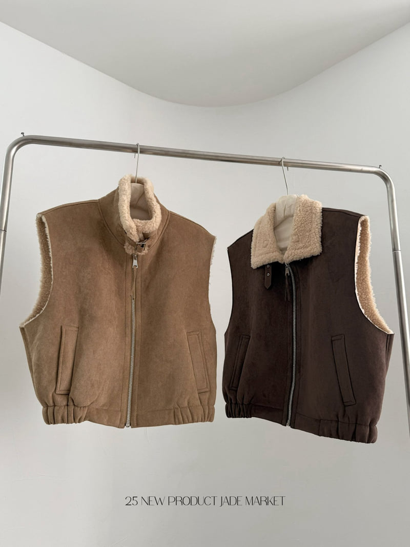 Jade Market - Korean Women Fashion - #womensfashion - Belted Shearling Vest - 7