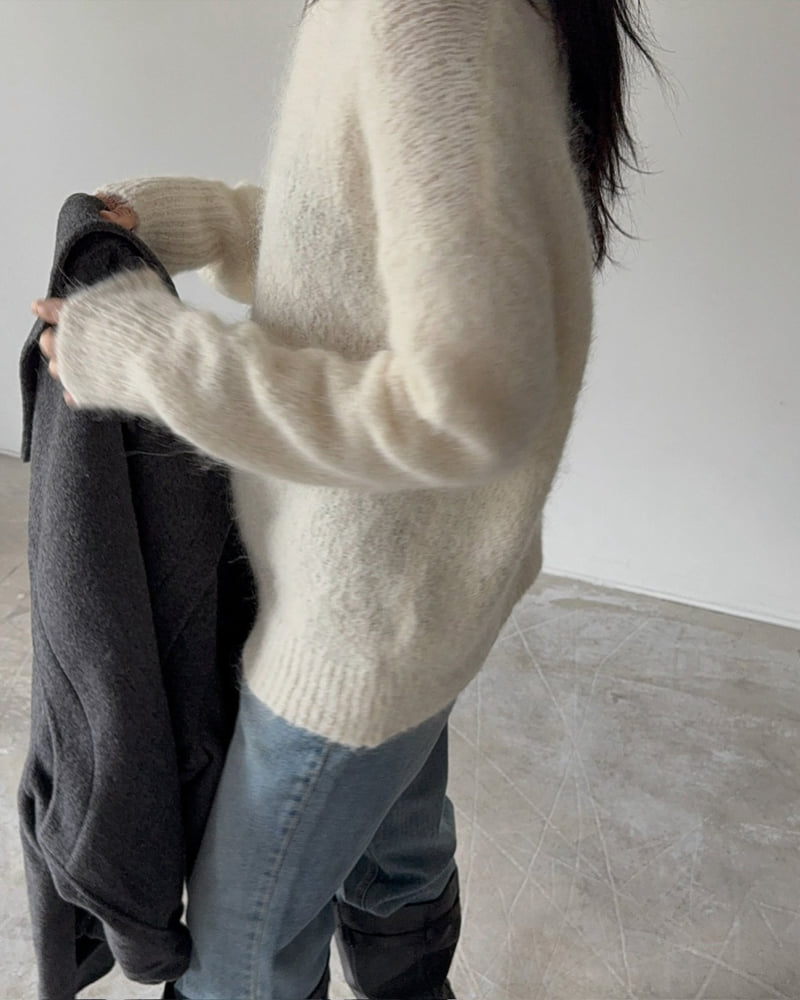 Jade Market - Korean Women Fashion - #momslook - Warm Plain Knit - 4