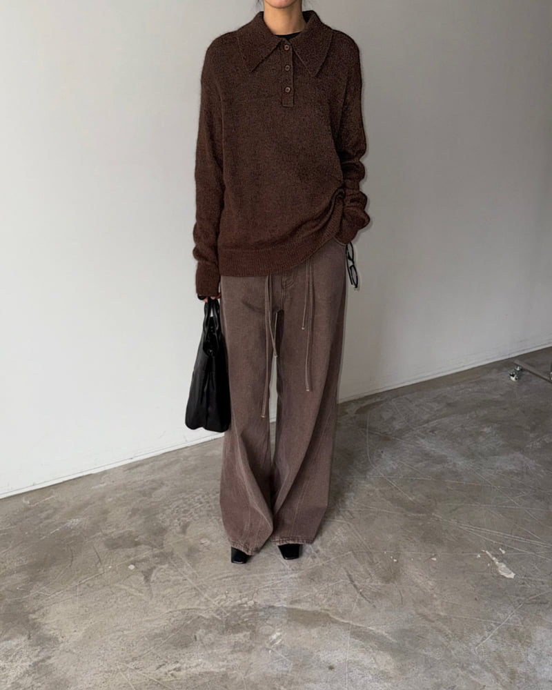 Jade Market - Korean Women Fashion - #womensfashion - Peach Brushed Hearts Panel Pants - 3