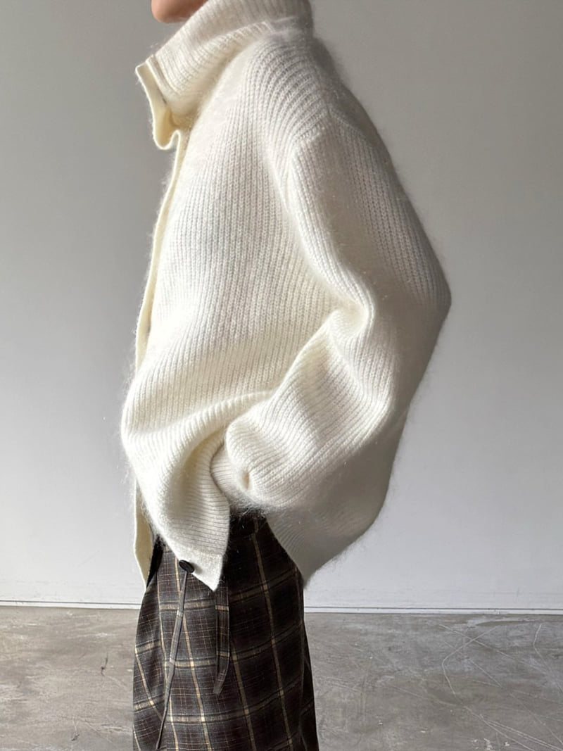 Jade Market - Korean Women Fashion - #womensfashion - Long Turtleneck Cardigan - 12