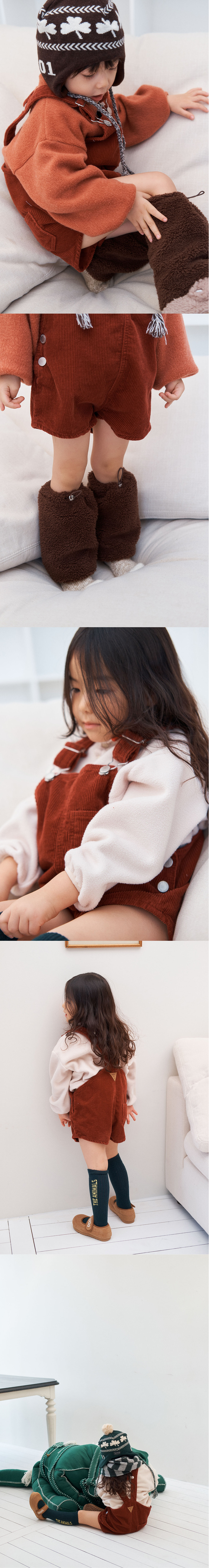 Jejeunosity - Korean Children Fashion - #Kfashion4kids - Corduroy Berry Short Overalls - 3