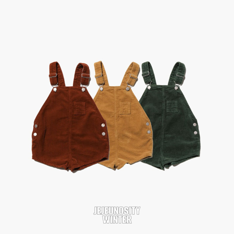 Jejeunosity - Korean Children Fashion - #kidsstore - Corduroy Berry Short Overalls