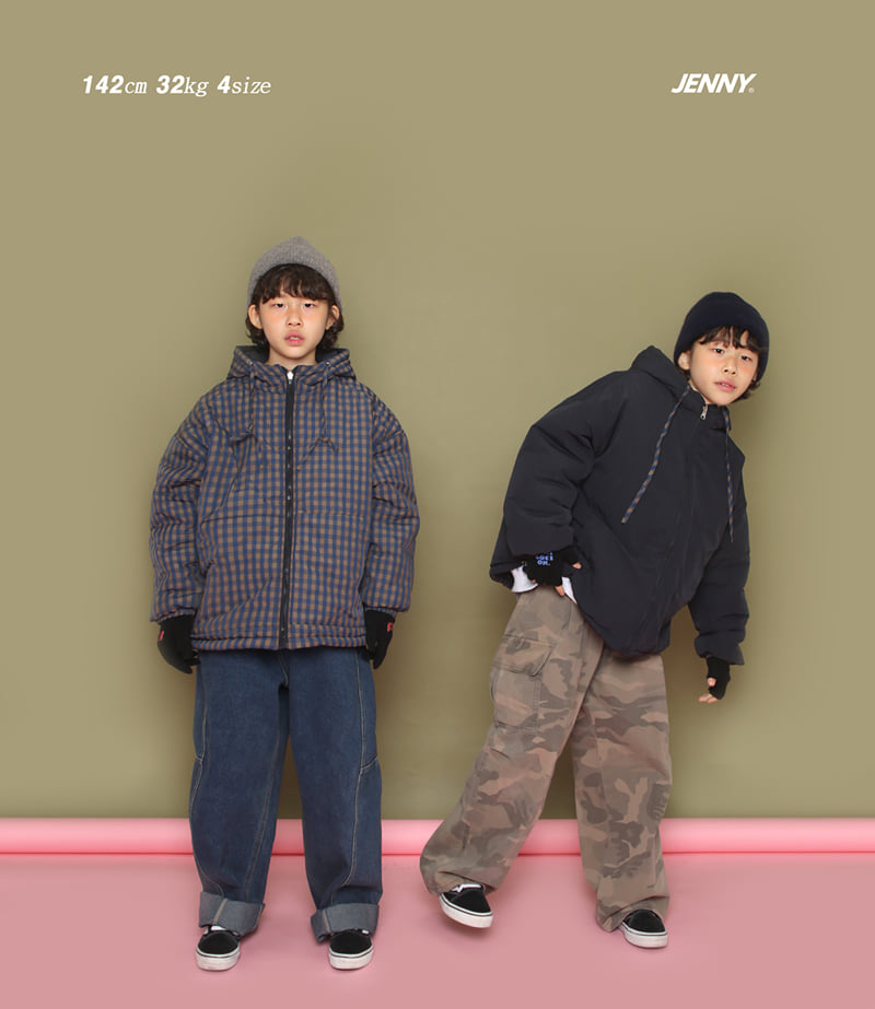 Jenny Basic - Korean Children Fashion - #kidsshorts - Two Way Check Padded Jacket - 5