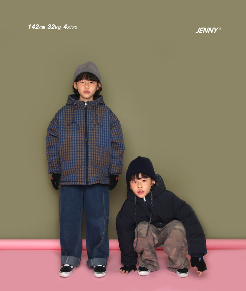 Jenny Basic - Korean Children Fashion - #kidzfashiontrend - Two Way Check Padded Jacket - 7