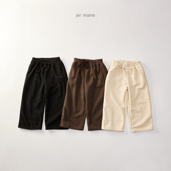 Jermaine - Korean Children Fashion - #prettylittlegirls - Ribbed Wide Pants (J3)