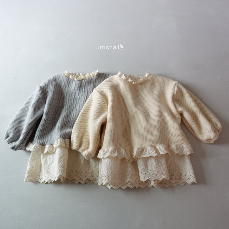 Jm Snail - Korean Children Fashion - #stylishchildhood - Edon Ribbed Double Lace Long Tee - 4