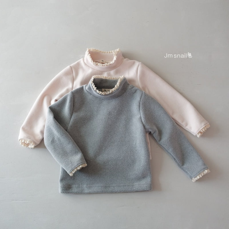Jm Snail - Korean Children Fashion - #childrensboutique - Double Brushed Lace Turtleneck Tee - 6